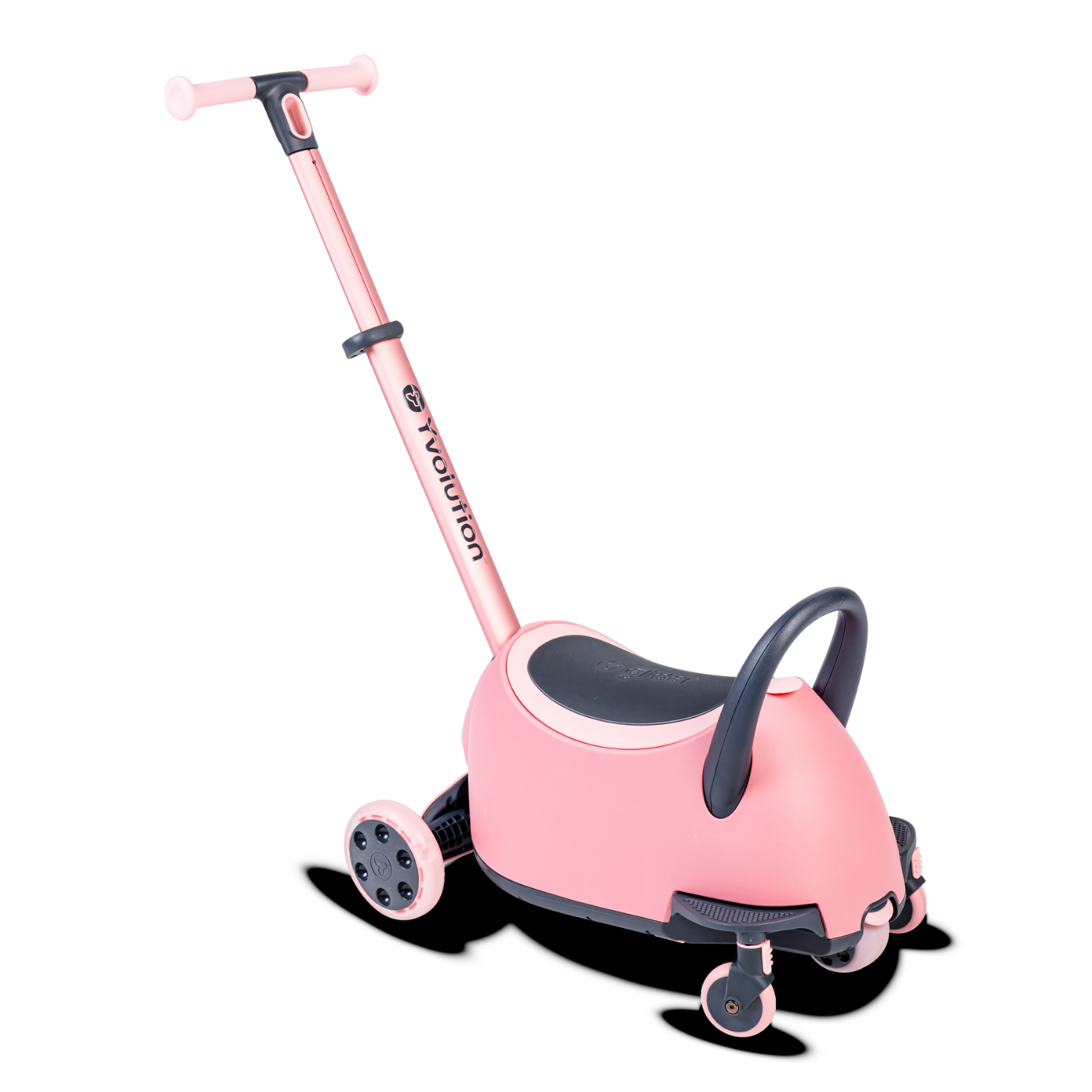 YVOLUTION CORREPASILLOS Y SCOOTER YGLIDER LUNA 3 EN 1 CON RUEDAS LED COLOR ROSA, 10 MESES A 10 AÑOS - 1