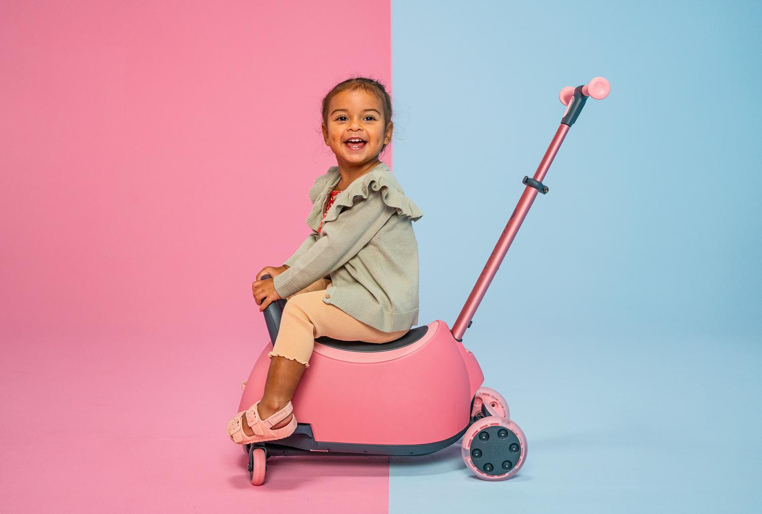 YVOLUTION CORREPASILLOS Y SCOOTER YGLIDER LUNA 3 EN 1 CON RUEDAS LED COLOR ROSA, 10 MESES A 10 AÑOS - 6