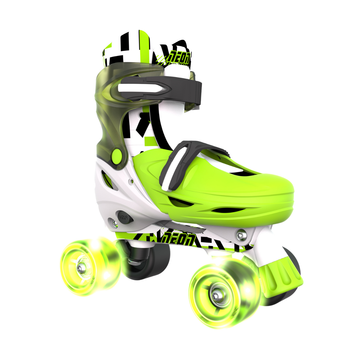 YVOLUTION PATINES NEON COMBO AJUSTABLES (TALLA 34-37) CON LUCES LED - COLOR VERDE Y BLANCO - 1