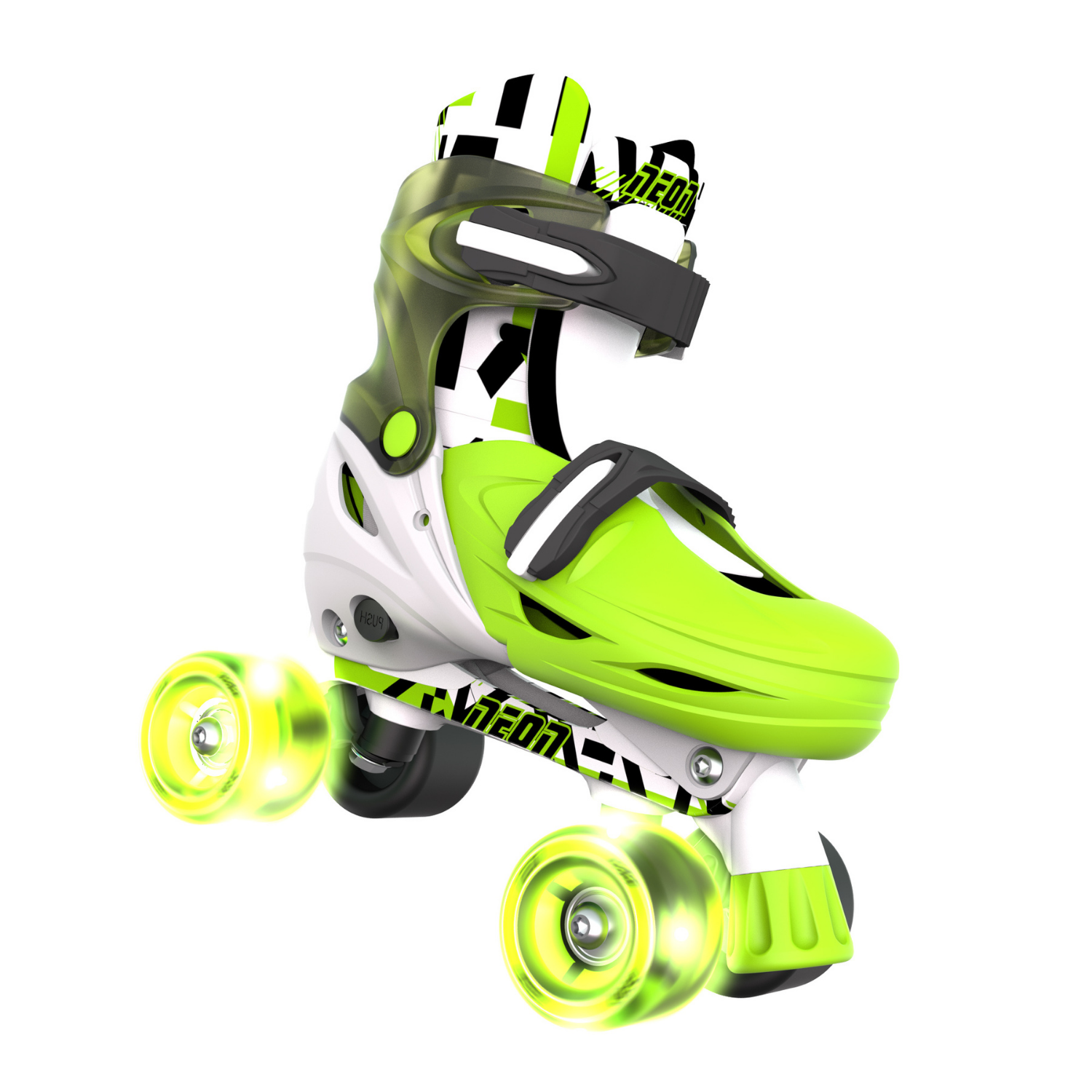 YVOLUTION PATINES NEON COMBO AJUSTABLES (TALLA 34-37) CON LUCES LED - COLOR VERDE Y BLANCO - 3