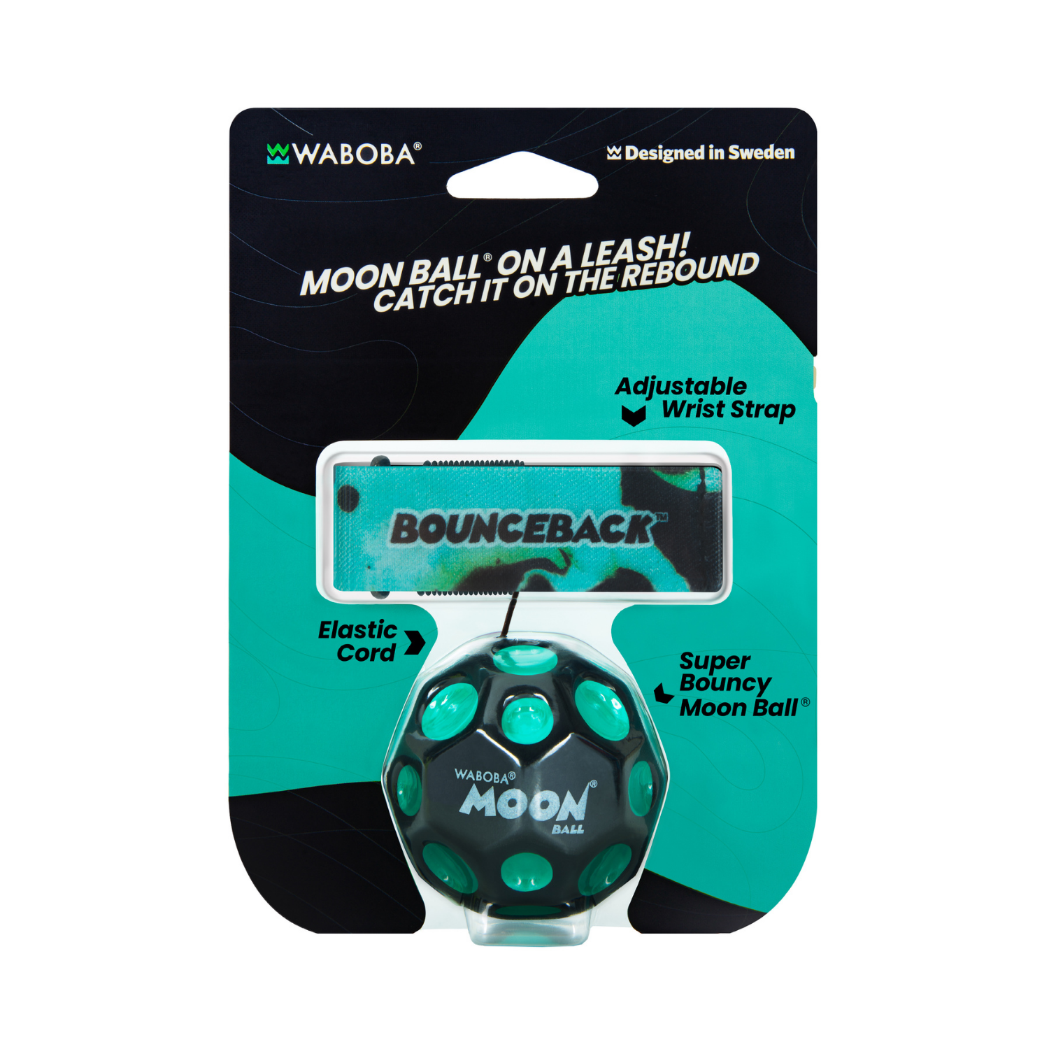 WABOBA PELOTA MOONBALL REBOTE CON LIGA Y MUÑEQUERA - COLOR ALEATORIO - 1