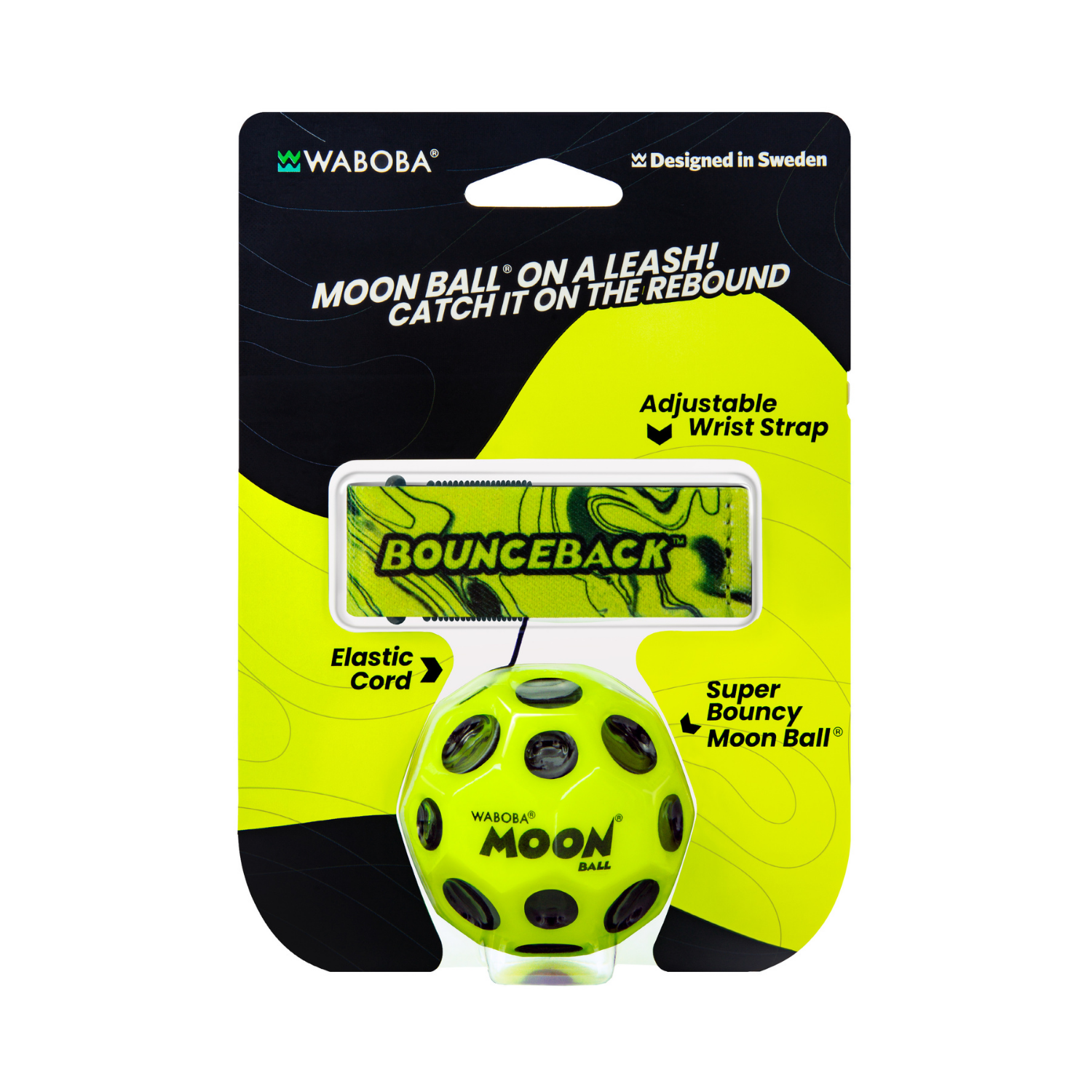 WABOBA PELOTA MOONBALL REBOTE CON LIGA Y MUÑEQUERA - COLOR ALEATORIO - 2