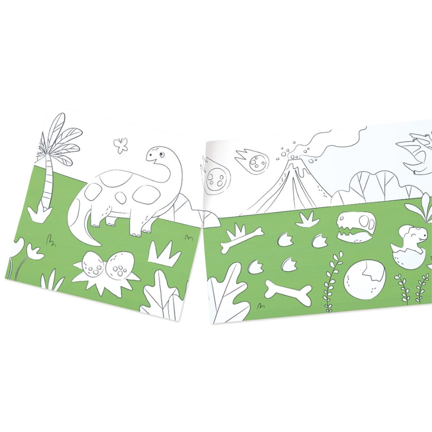 ROLLO DE PAPEL CONTINUO PARA COLOREAR MODELO DINOSAURIO CON MARCADORES - 2