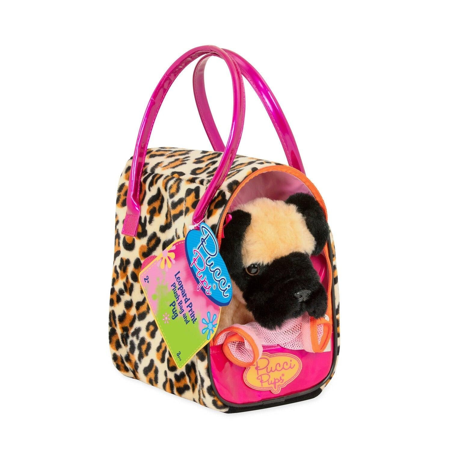 PUCCI PUPS PERRO PUG CON CARTERA LEOPARDO - 1