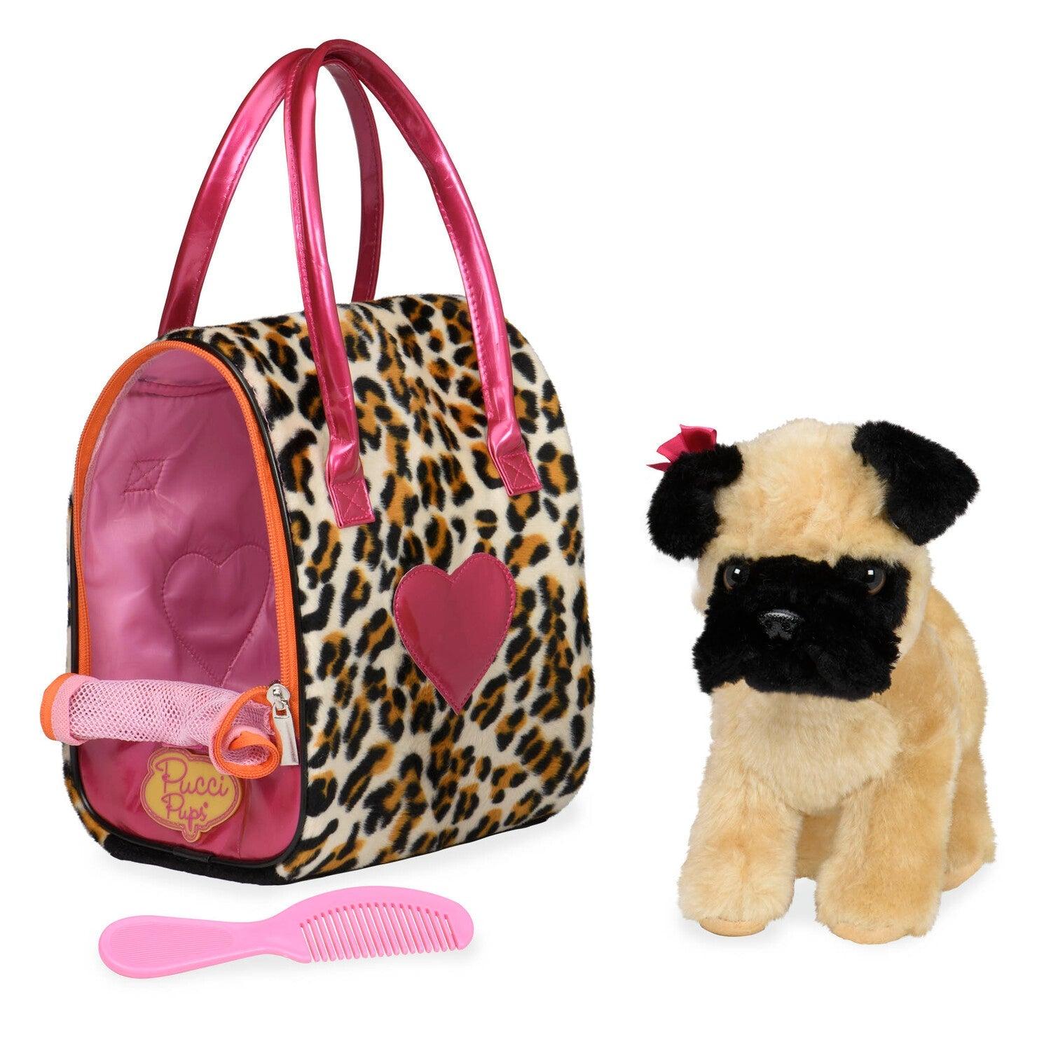 PUCCI PUPS PERRO PUG CON CARTERA LEOPARDO - 2
