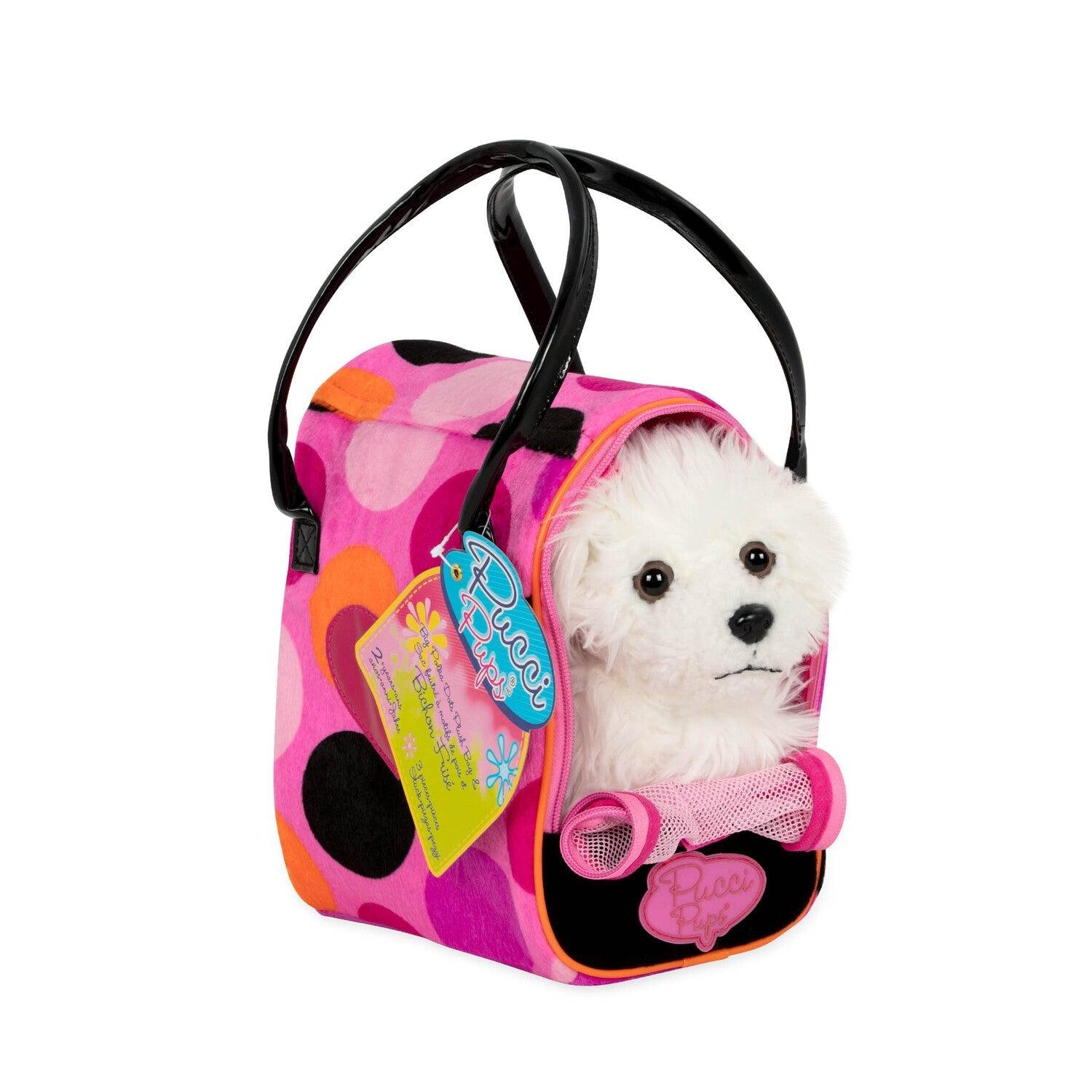 PUCCI PUPS PERRO BICHON FRISE CON CARTERA DE PUNTOS - 1