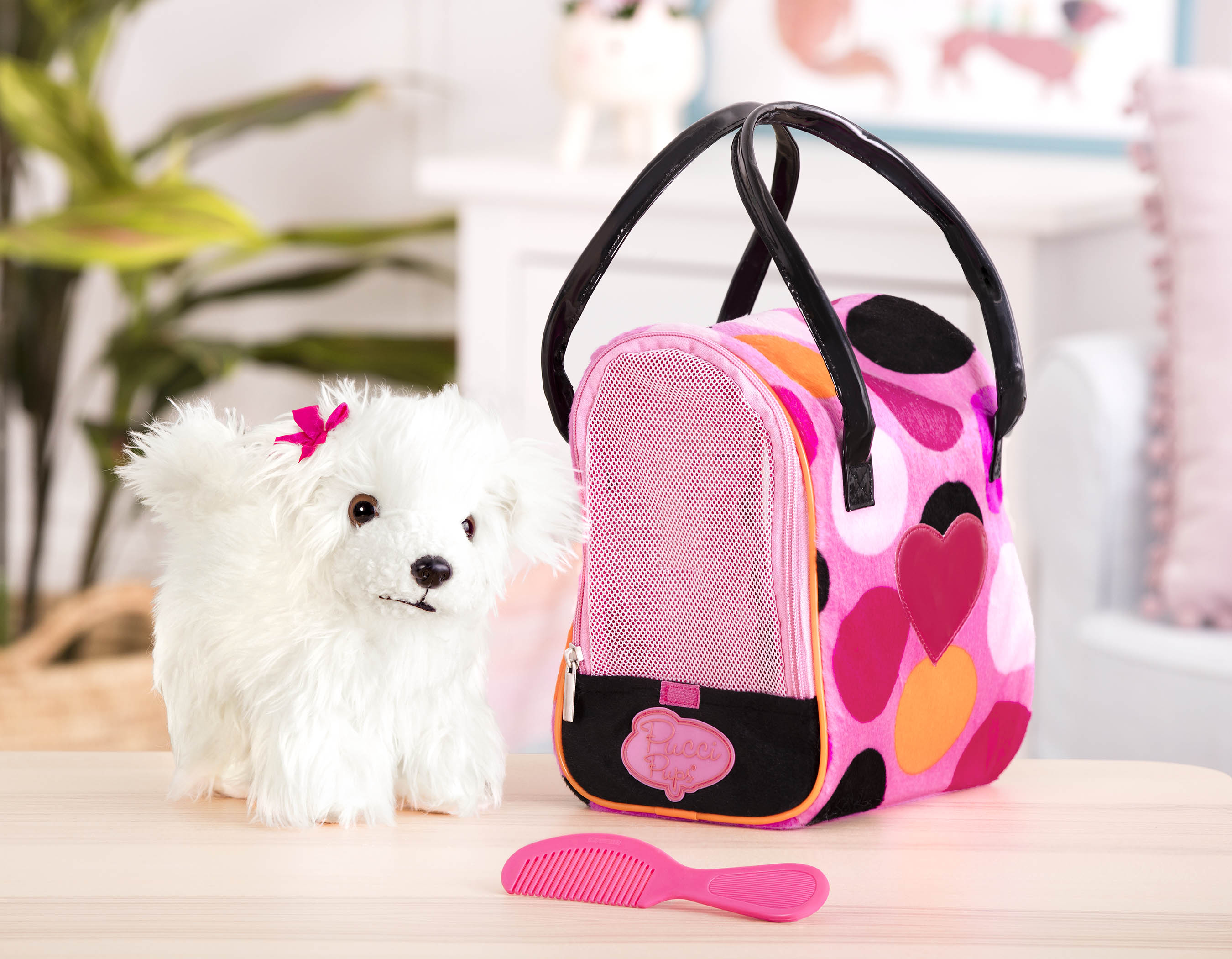 PUCCI PUPS PERRO BICHON FRISE CON CARTERA DE PUNTOS - 4