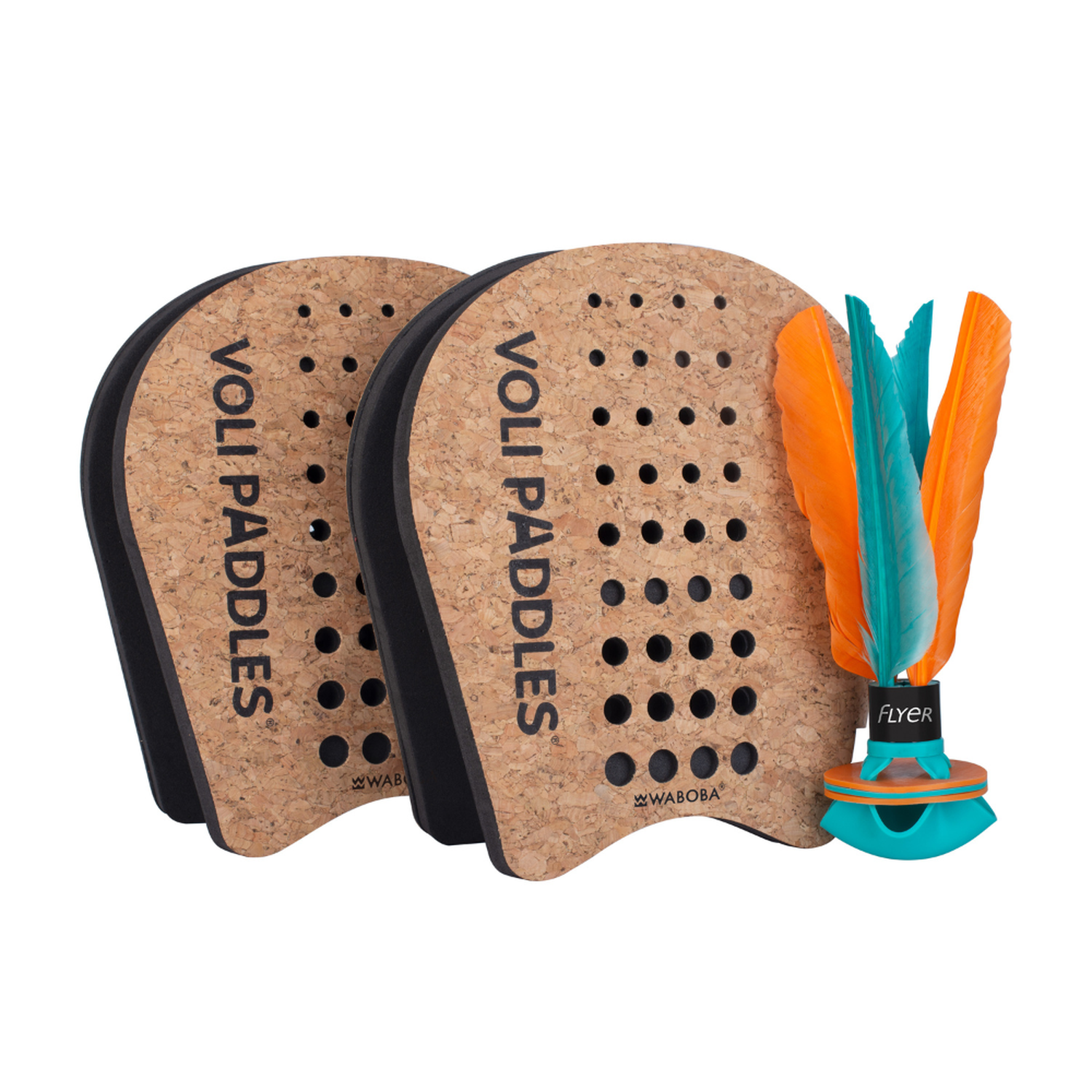 WABOBA SET DE PALETAS PADDLE DE CORCHO VOLI CON PELOTA - 1