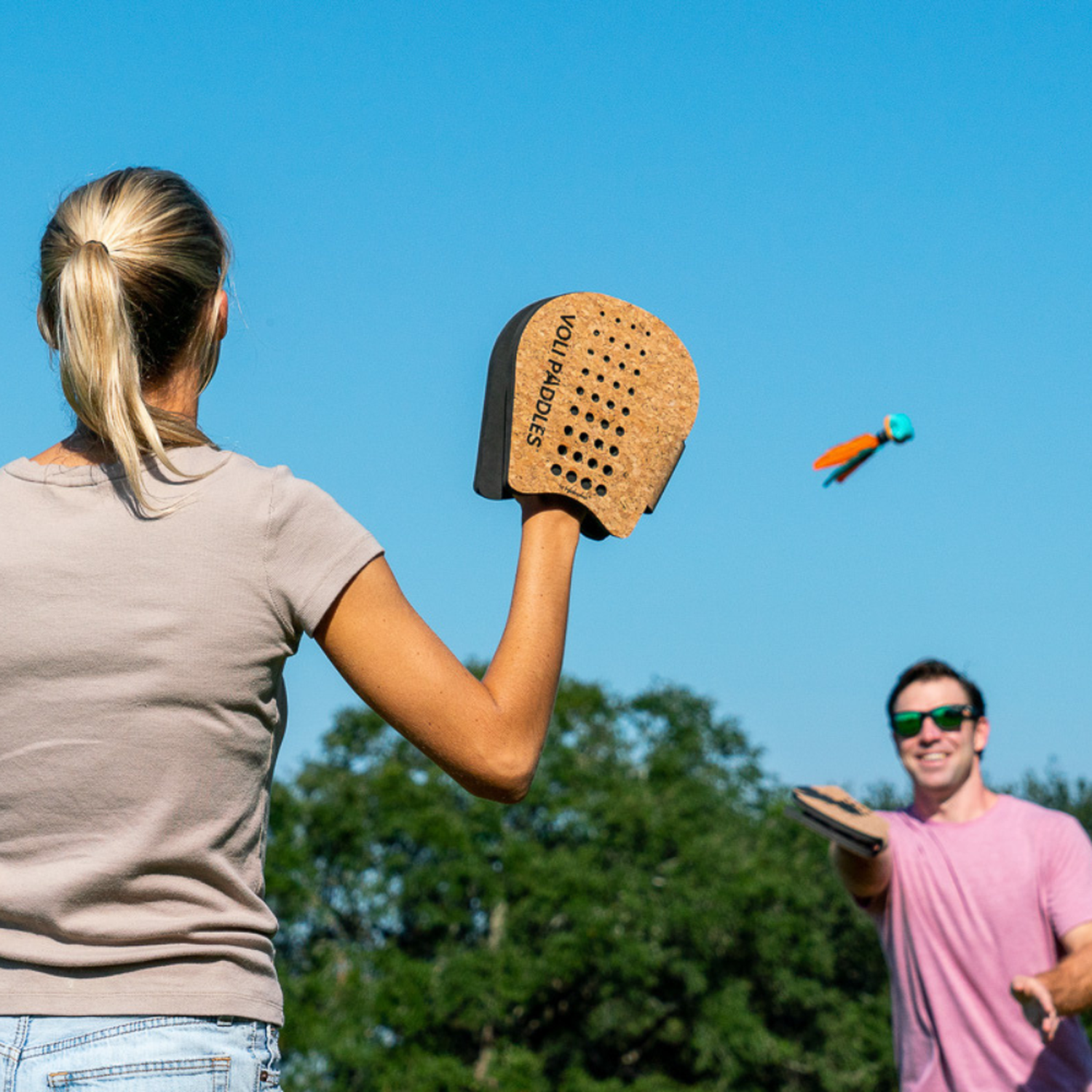 WABOBA SET DE PALETAS PADDLE DE CORCHO VOLI CON PELOTA - 5
