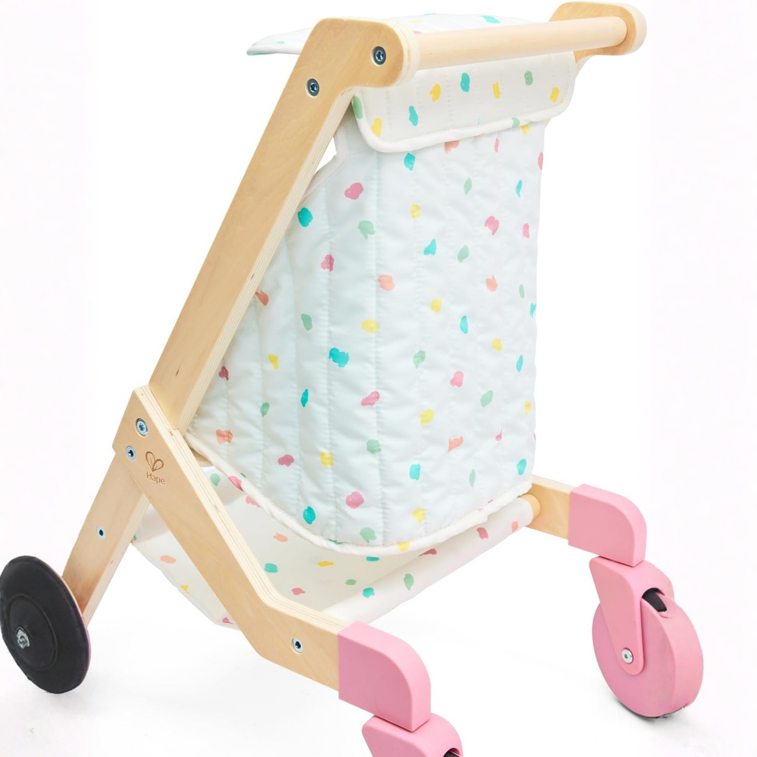 COCHE DE MADERA Y TELA PARA MUÑECAS - 3