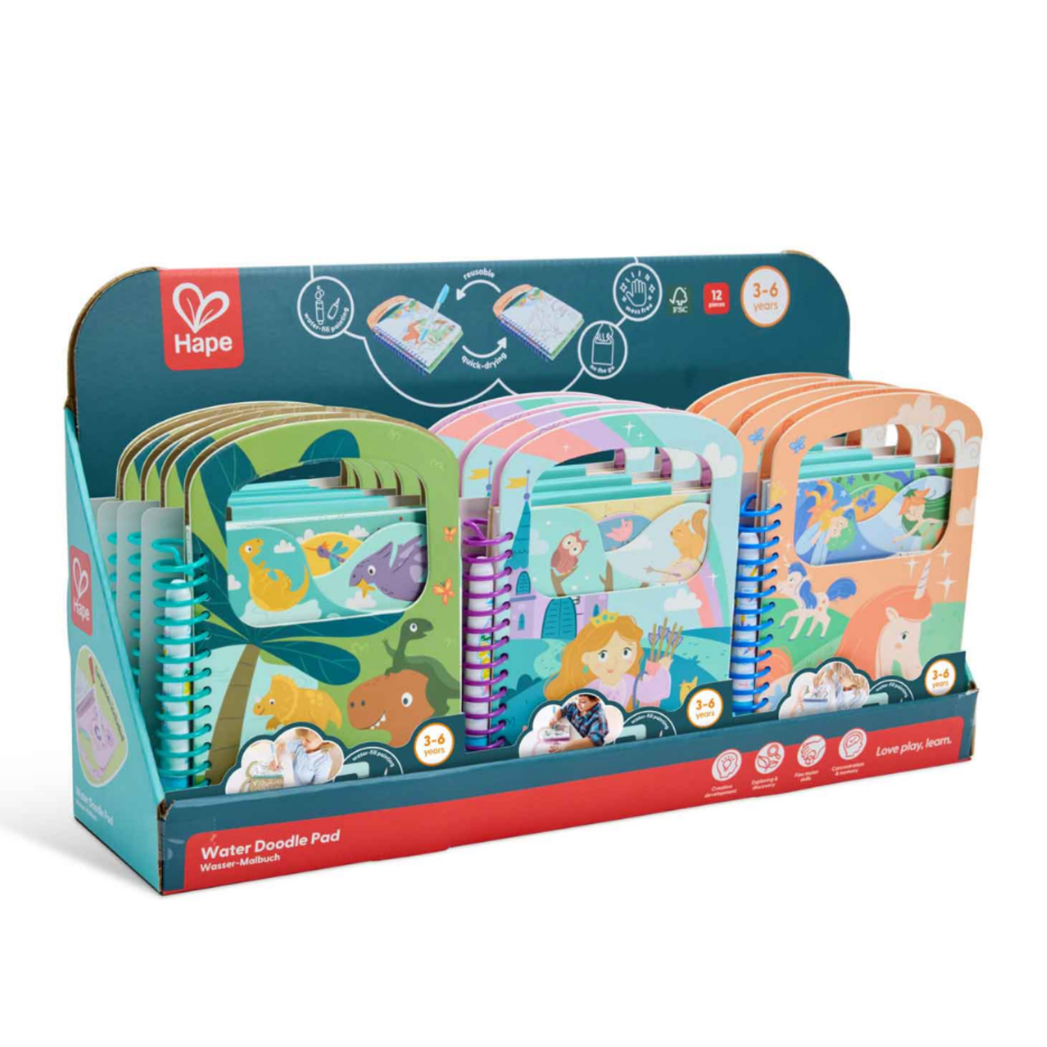 LIBRO PARA PINTAR CON AGUA DINOSAURIO/PRINCESA/UNICORNIO - UNIDAD CON MODELO ALEATORIO - 1