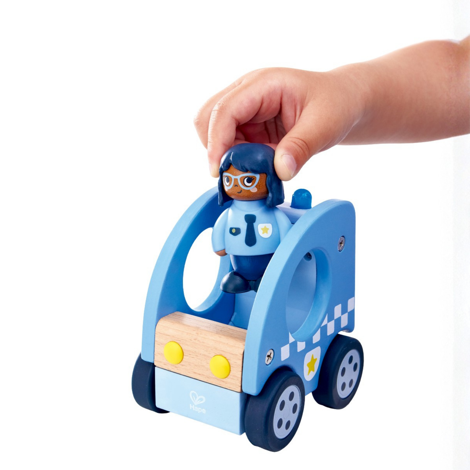 HAPELAND SET AUTO Y POLICÍA DE MADERA + CUENTO - 3
