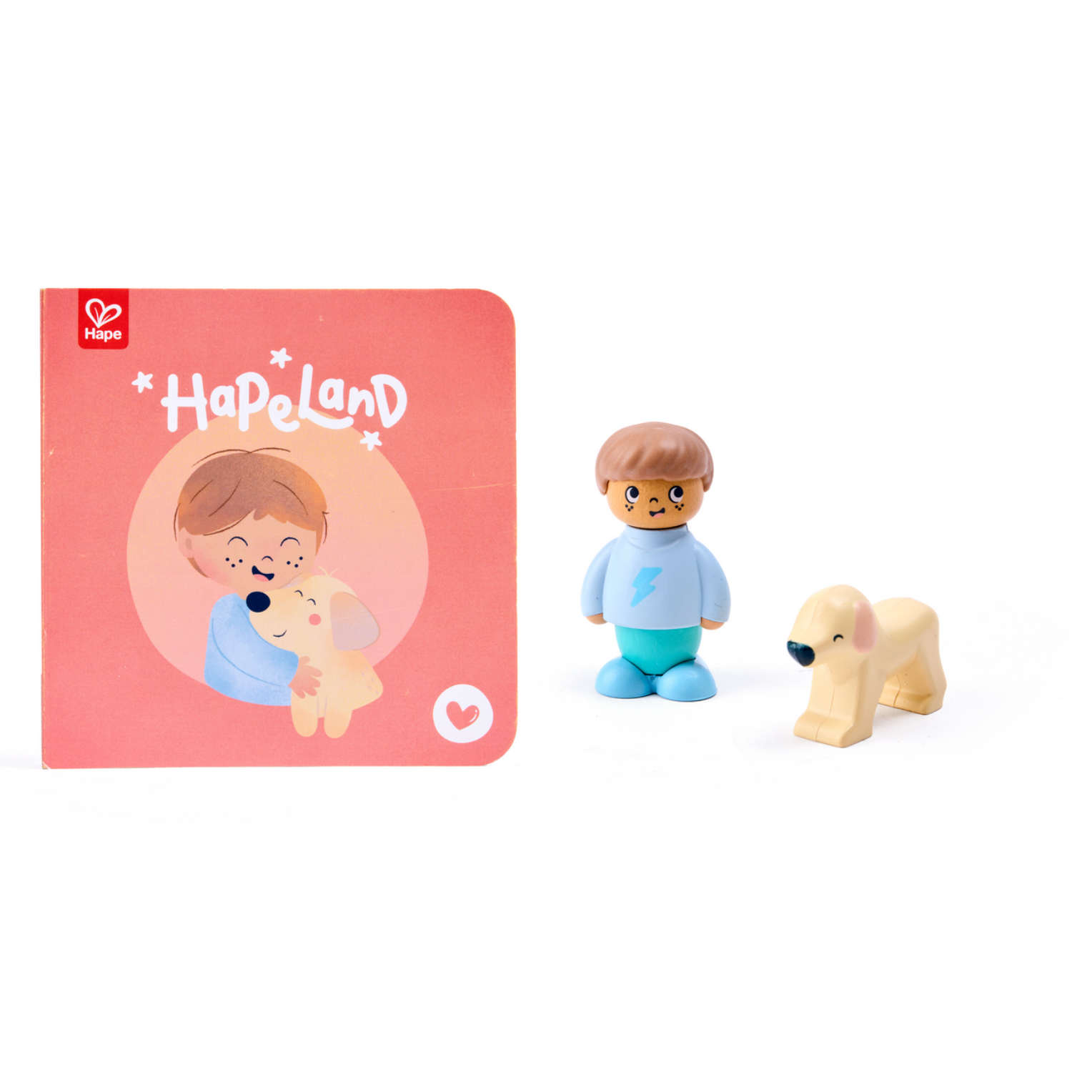 HAPELAND SET NIÑO Y PERRITO DE MADERA + CUENTO - 1