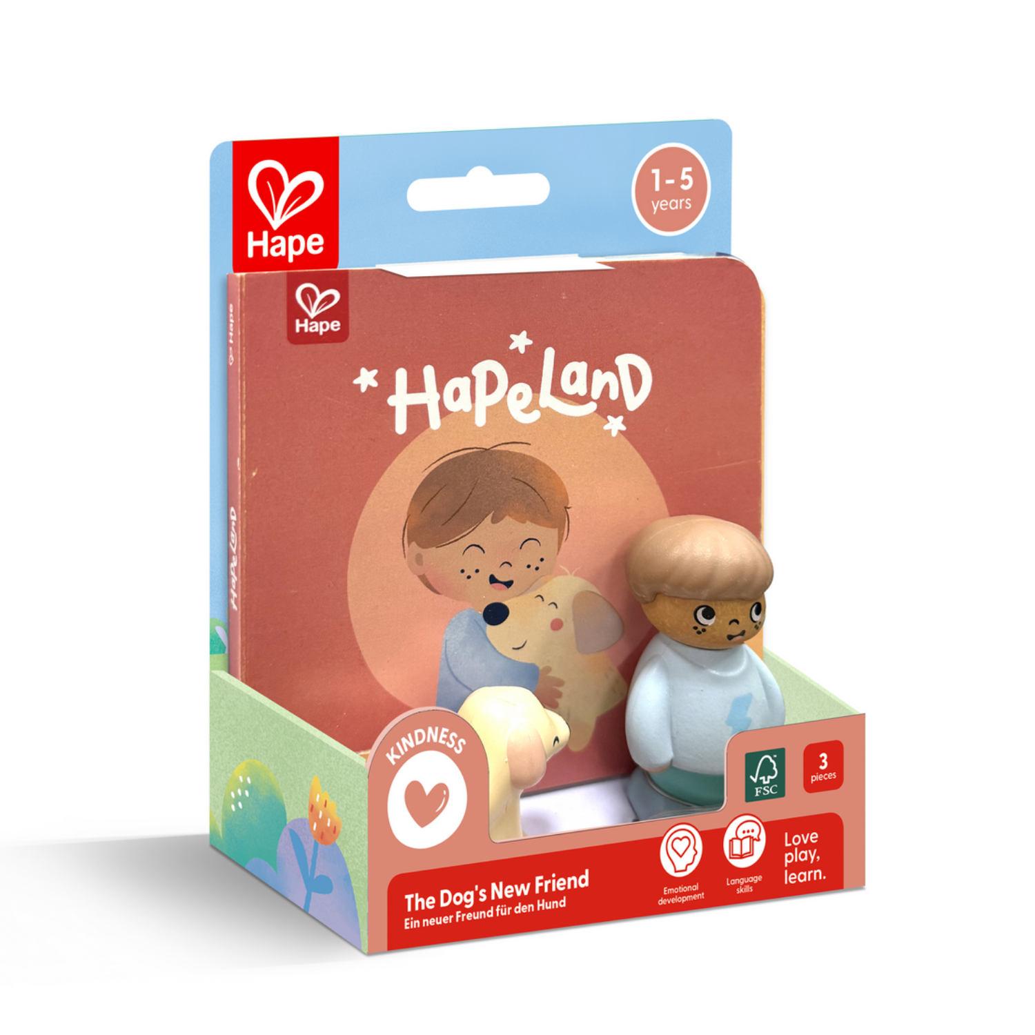 HAPELAND SET NIÑO Y PERRITO DE MADERA + CUENTO - 2