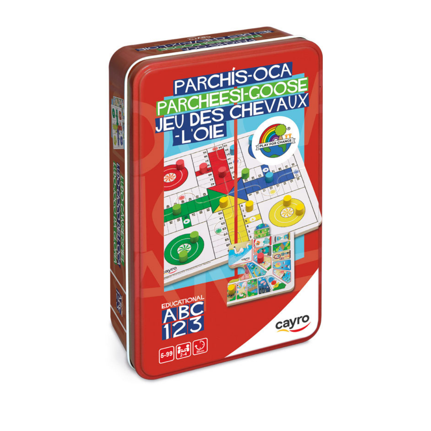 JUEGO LUDO PARCHÍS OCA EN CAJA DE METAL TRAVEL SIZE - 1