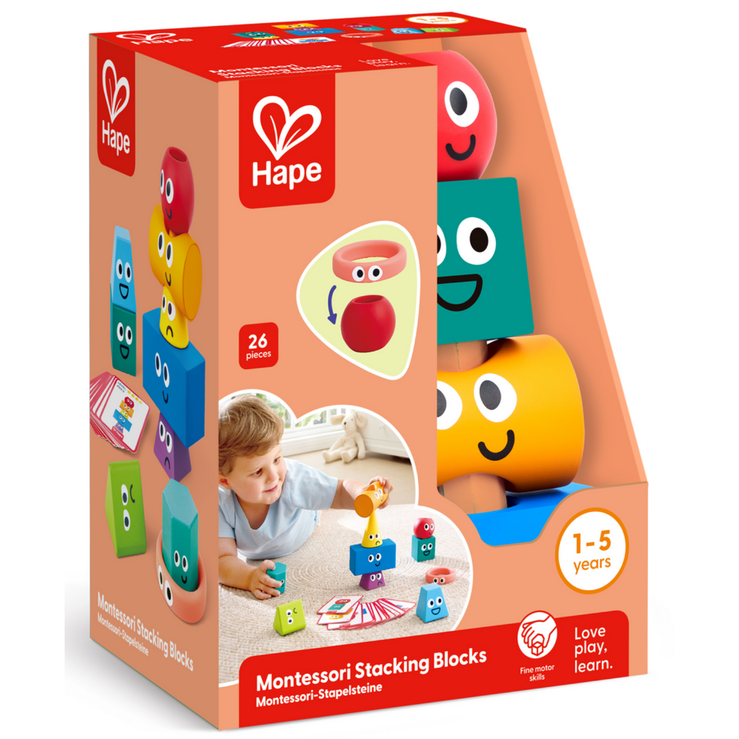 SET DE BLOQUES DE MADERA MONTESSORI PARA APILAR 20 PIEZAS - 2