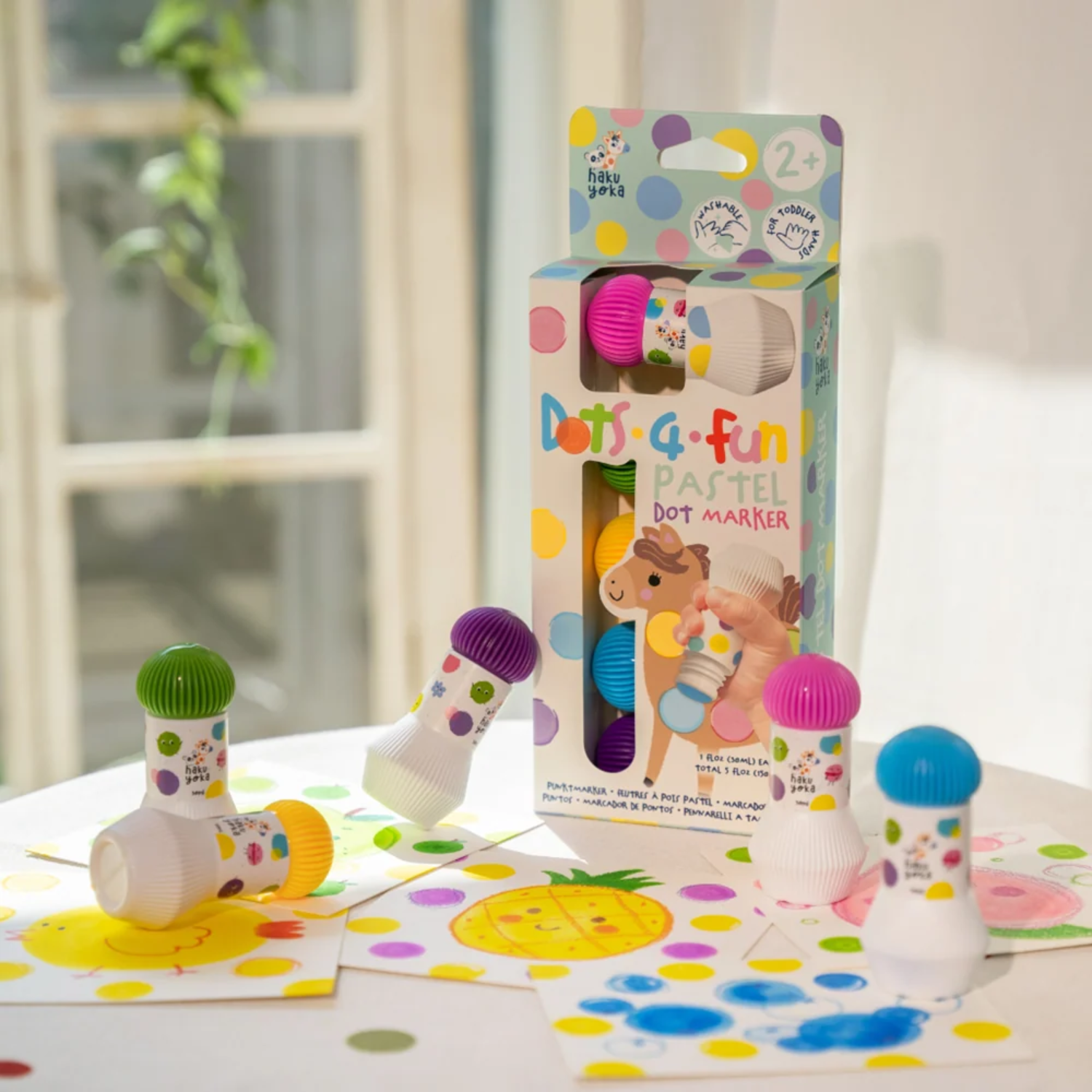 SET DE PLUMONES DOT 5 COLORES PASTEL HAKU YOKA - 3
