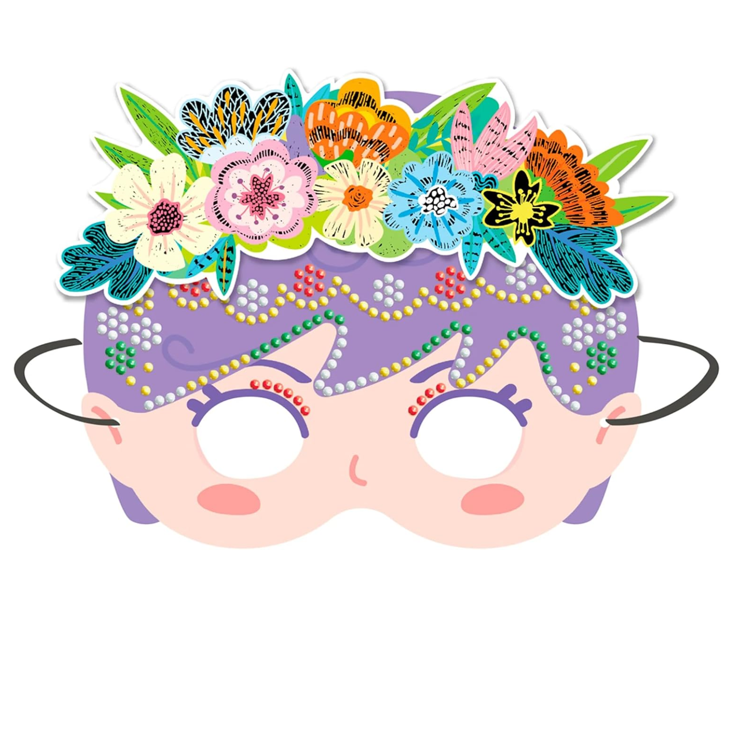 SET CREA MÁSCARAS DE PRINCESAS CON DIAMANTES 03 UNIDADES - 2