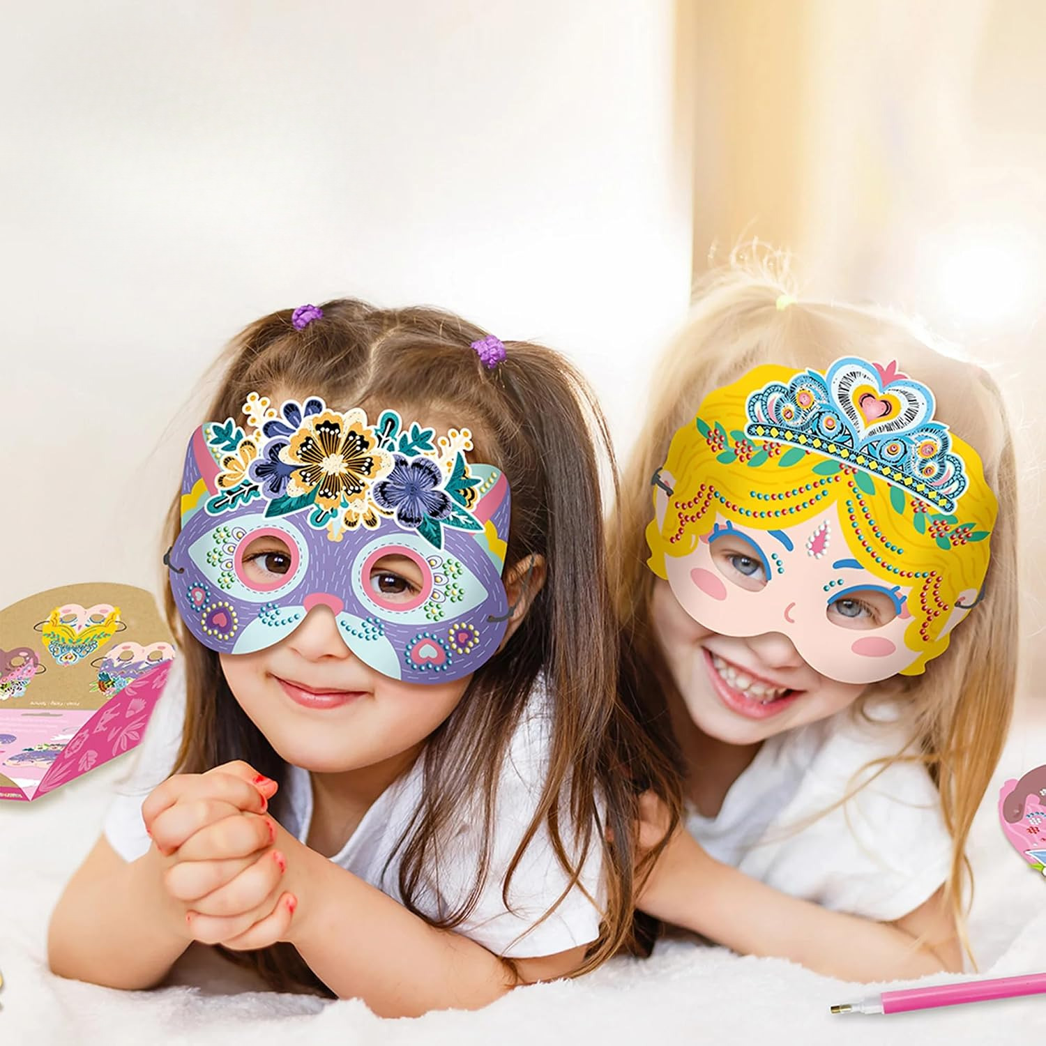 SET CREA MÁSCARAS DE PRINCESAS CON DIAMANTES 03 UNIDADES - 4