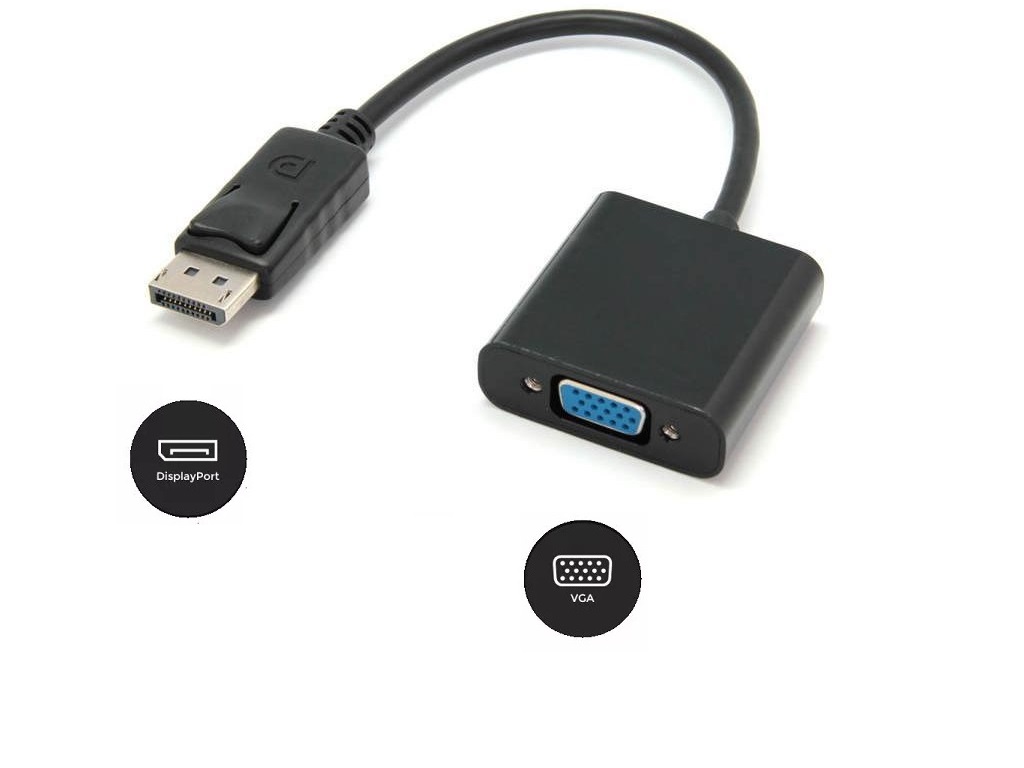 ADAPTADOR BORME CONVERTIDOR DISPLAY PORT A VGA DISPLAYPORT DP - 4