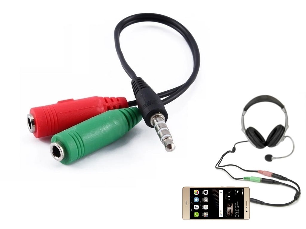 CABLE ADAPTADOR JACK 3.5MM MICROFONO Y AUDIFONO AUDIO SMARTPHONE - 1