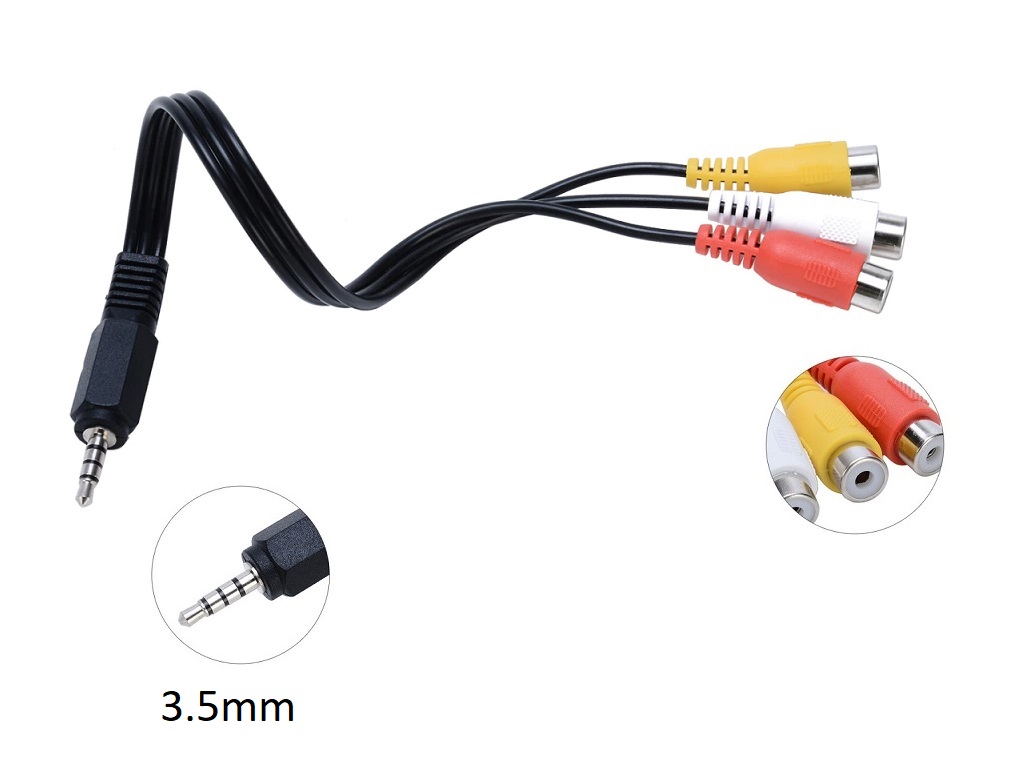 CABLE MINI JACK 3.5MM A RCA AUDIO Y VIDEO - 1