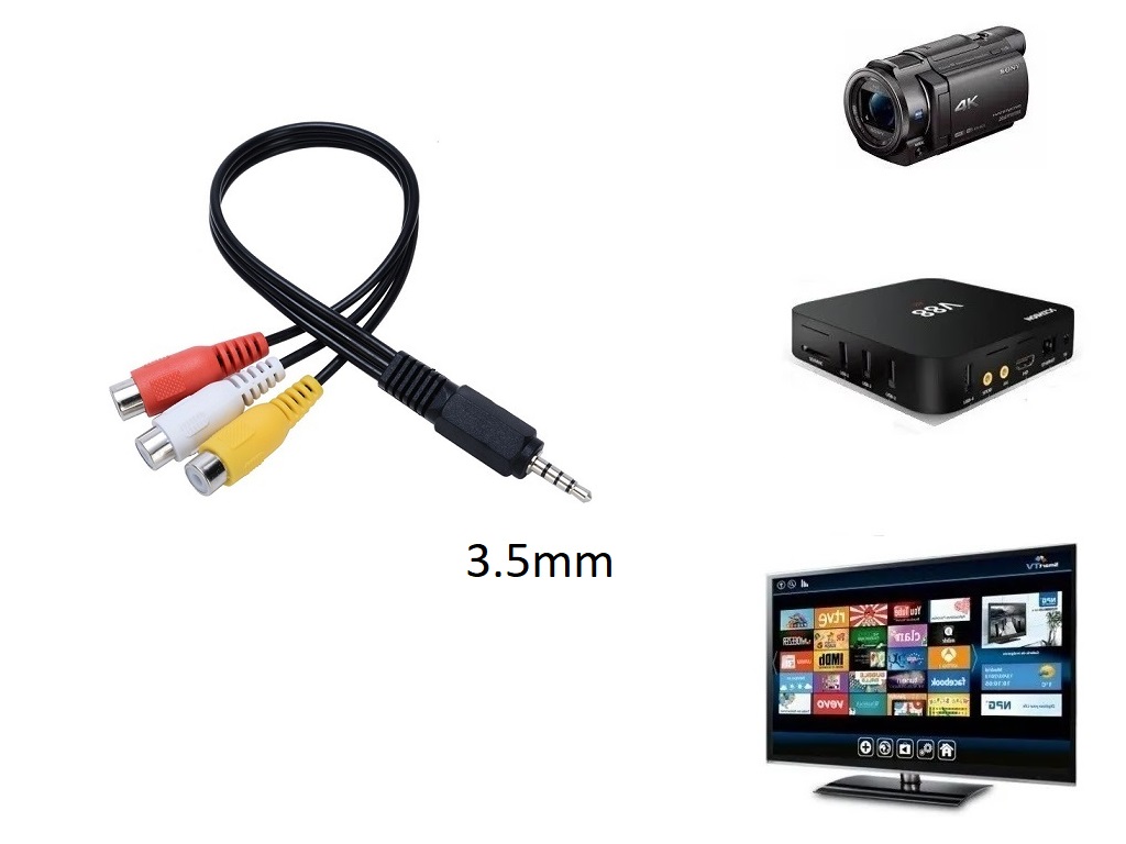 CABLE MINI JACK 3.5MM A RCA AUDIO Y VIDEO - 2