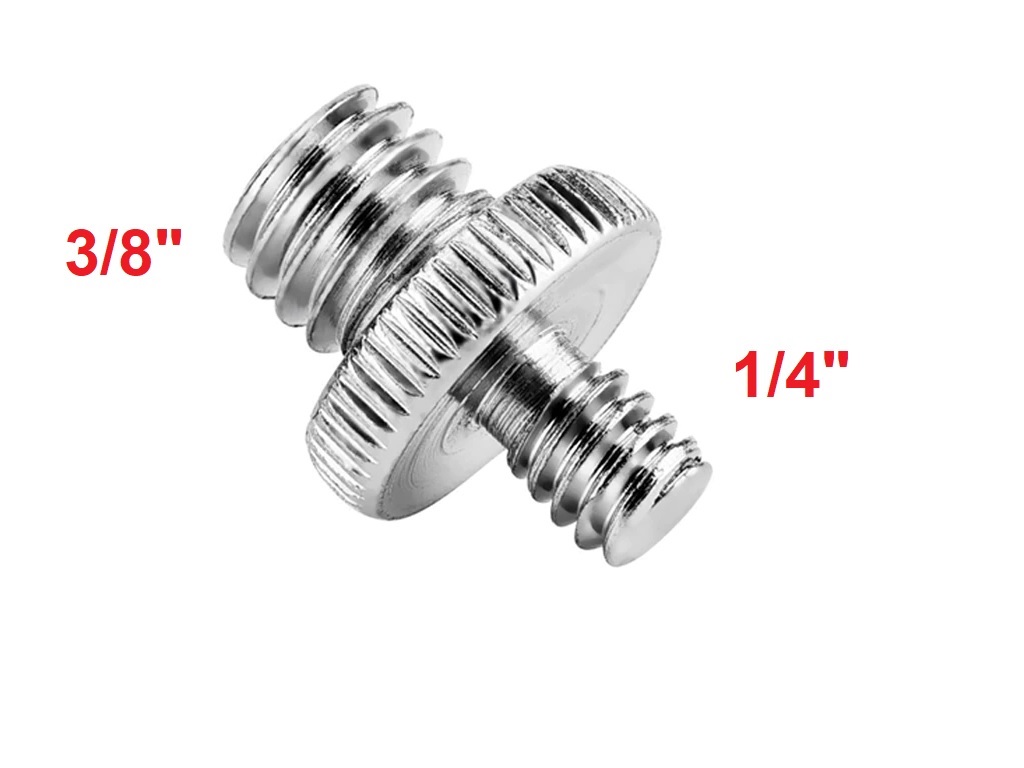 ADAPTADOR DE TORNILLO ROSCADO MACHO DE 3/8 A 1/4 TRIPODE - 1