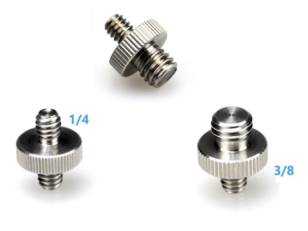 ADAPTADOR DE TORNILLO ROSCADO MACHO DE 3/8 A 1/4 TRIPODE - 3