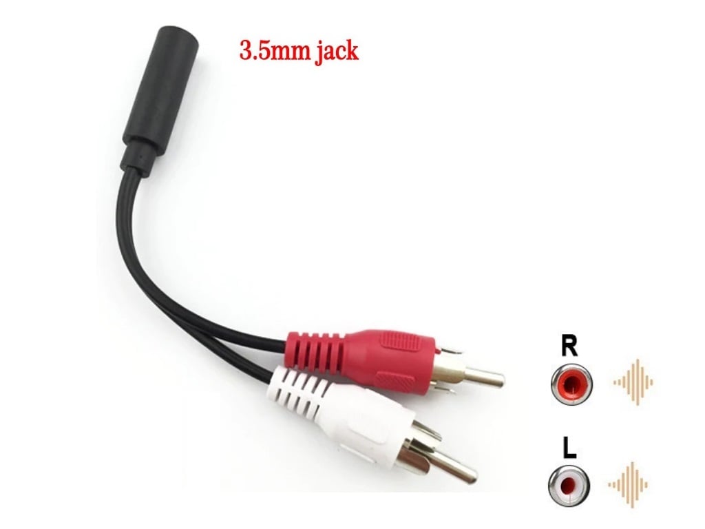 CABLE AUDIO RCA JACK 3.5MM HEMBRA ROJO BLANCO AUXILIAR - 3