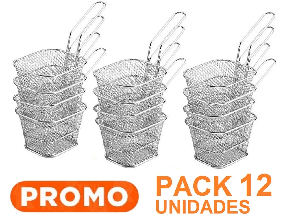 MINI CANASTILLA CESTA PARA PAPAS PIQUEOS X 12 UNIDADES - 1