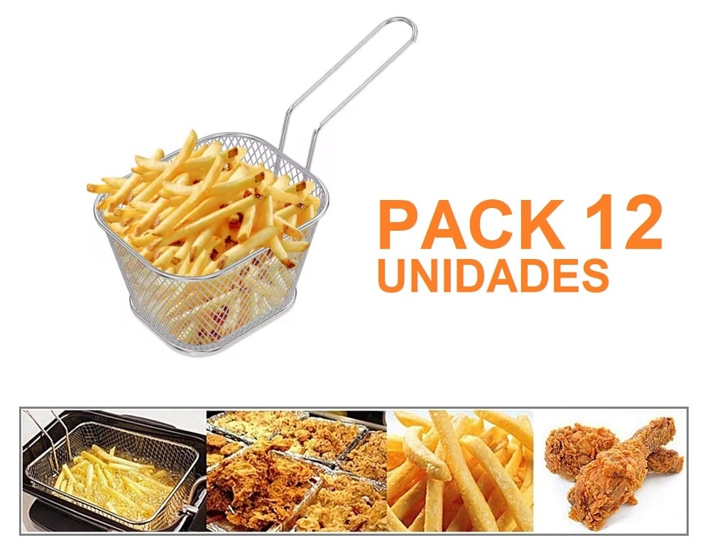 MINI CANASTILLA CESTA PARA PAPAS PIQUEOS X 12 UNIDADES - 3