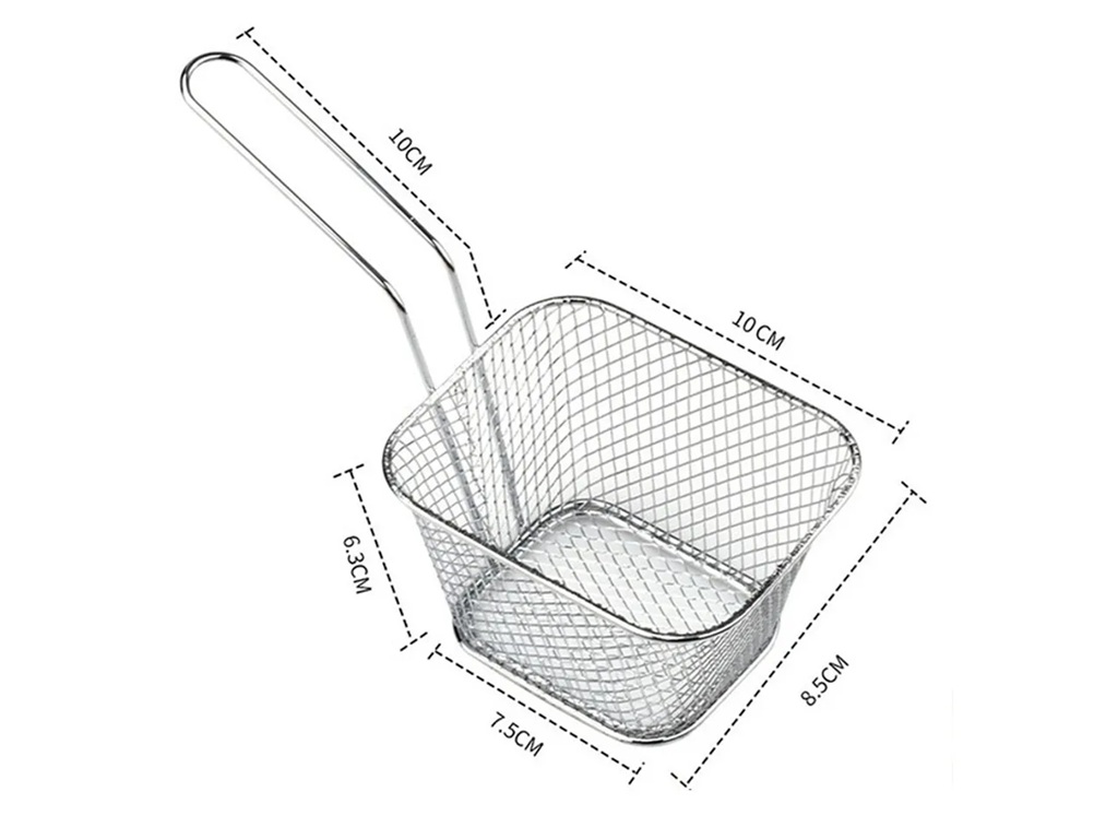 MINI CESTA PARA PAPAS FRITAS PIQUEOS CANASTILLA X 4 UNIDADES - 3