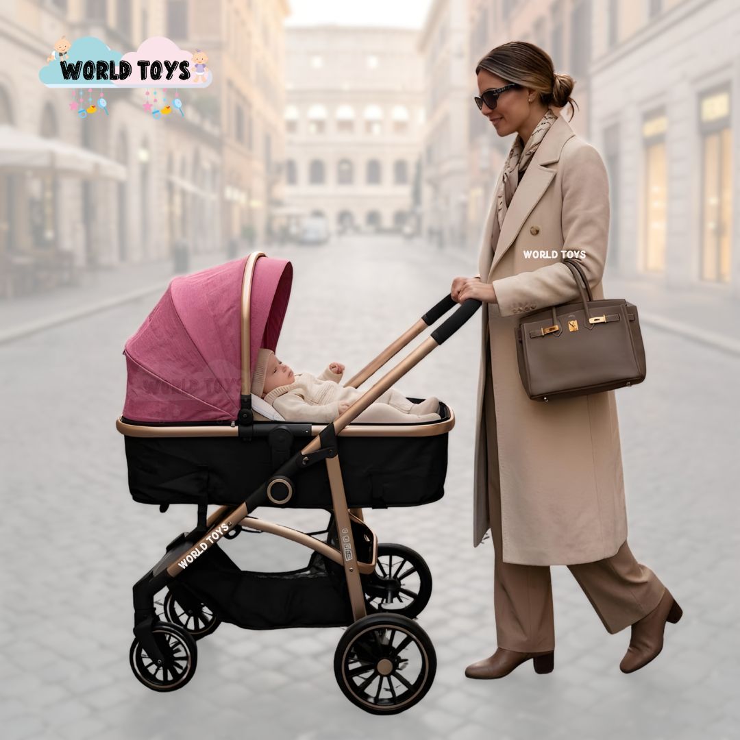 COCHE CUNA EBABY CARRI DELUXE MOISÉS E BABY ROSADO - 3