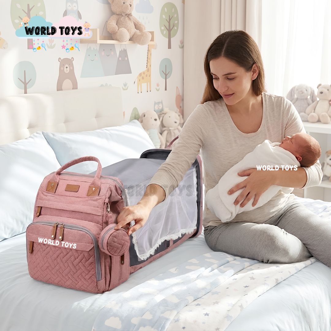 BOLSO PAÑALERO «THE BACK PACK» EXCLUSIVO ROSADO - 3