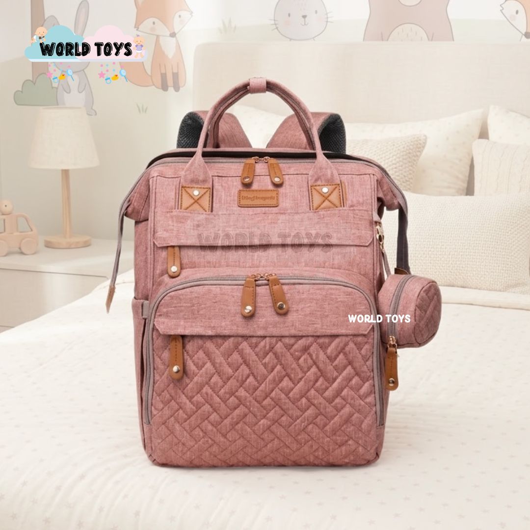 BOLSO PAÑALERO «THE BACK PACK» EXCLUSIVO ROSADO - 4