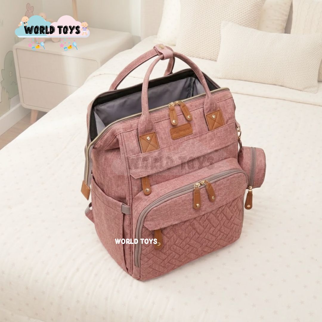 BOLSO PAÑALERO «THE BACK PACK» EXCLUSIVO ROSADO - 5