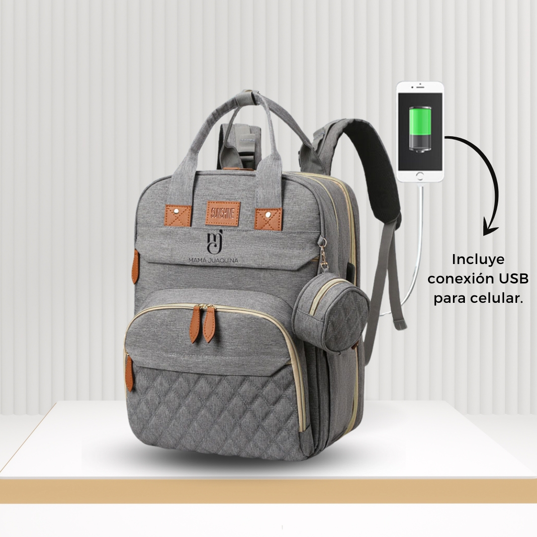 BOLSO PAÑALERO «BABY BAG SUNSHINE DELUXE» GRIS - 2