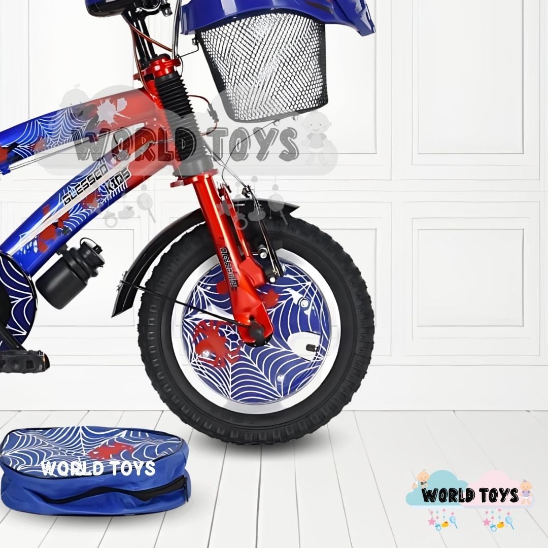 BICICLETA KINGDOM NIÑO ARO 12 SPIDER BIKE AZUL - 3