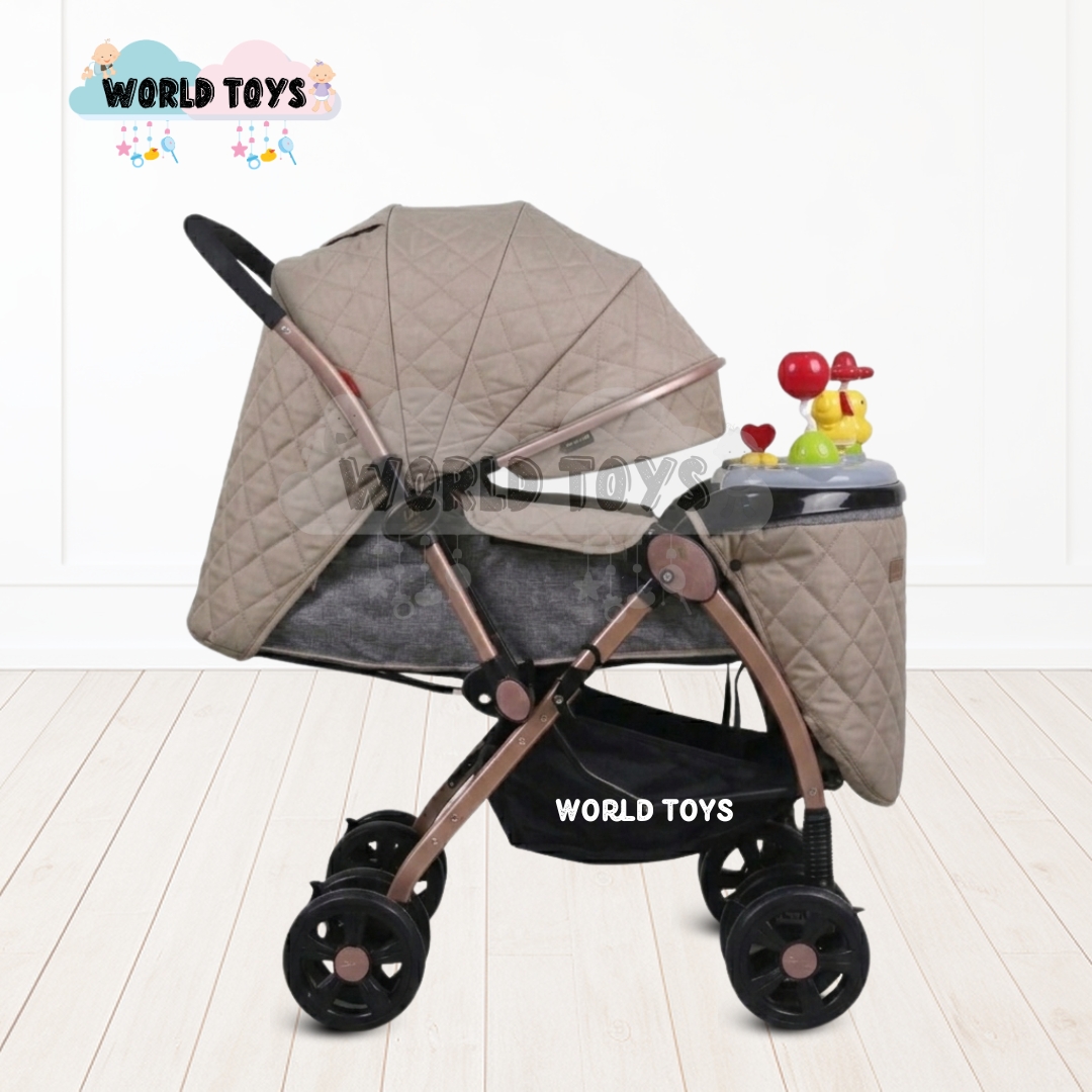 COCHE CUNA CONFORT SUMMER DREAM BEIGE MUSICAL LUJO - 6