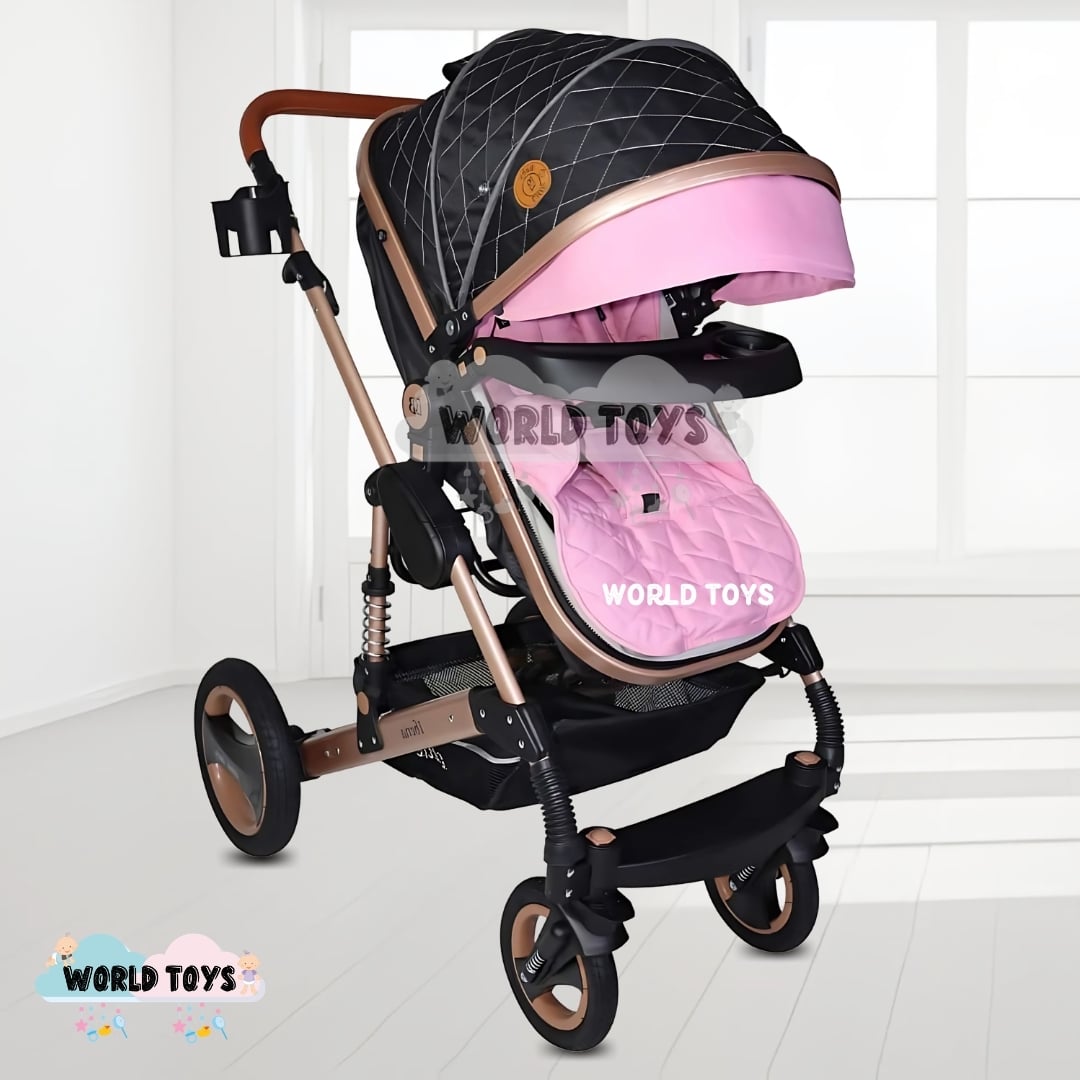 COCHE CUNA BABY KENNEDY ROSADO MOISÉS LUJO EDICIÓN LIMITADA  - 4