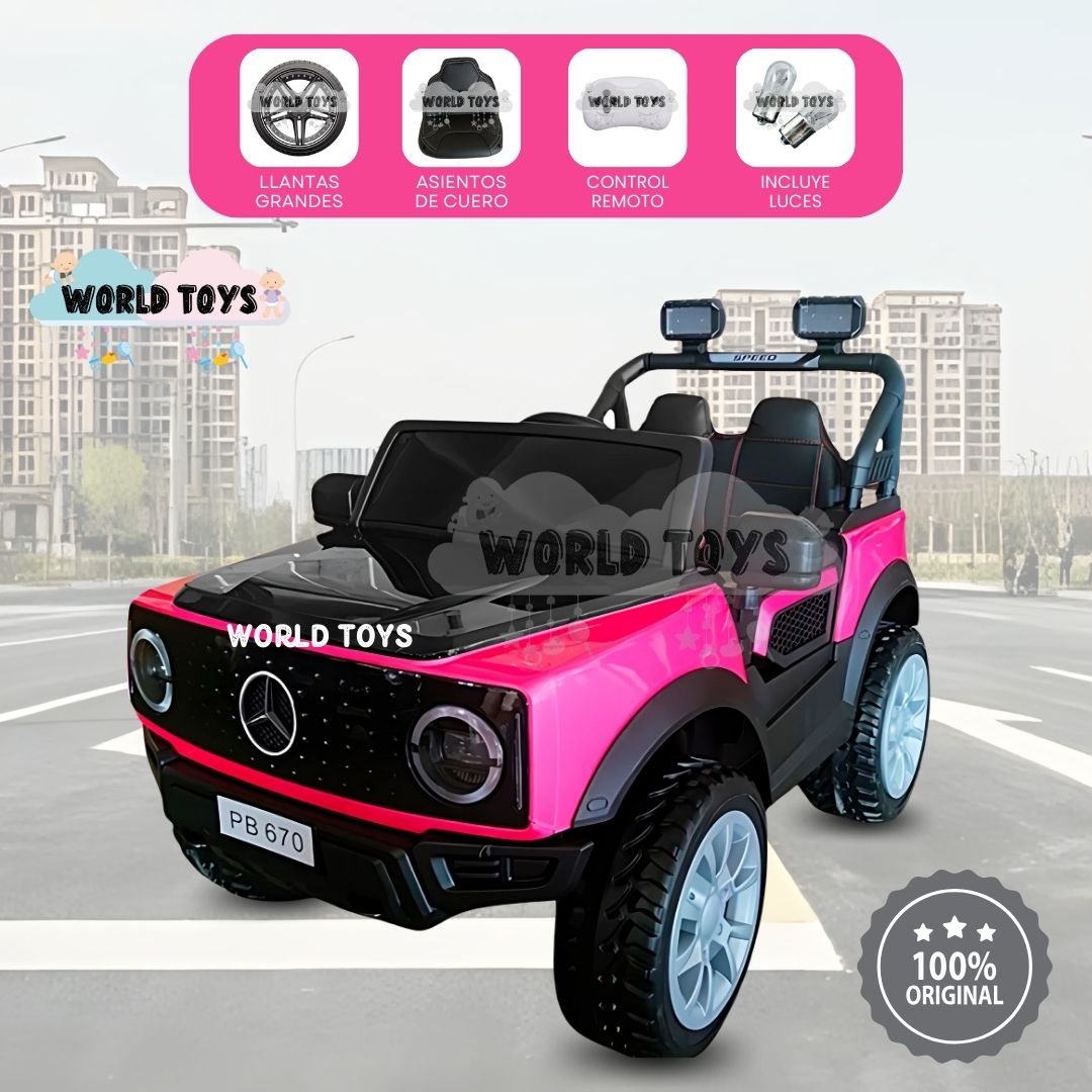 CARRO A BATERÍA PARA NIÑOS MERCEDES BENZ «TOYIN » ROSADO - 1
