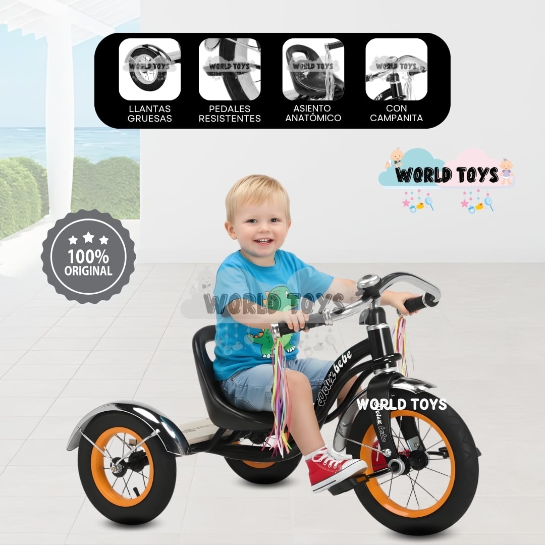 TRICICLO BABY CAKEPOP NEGRO CHAVITO VINTAGE - 1