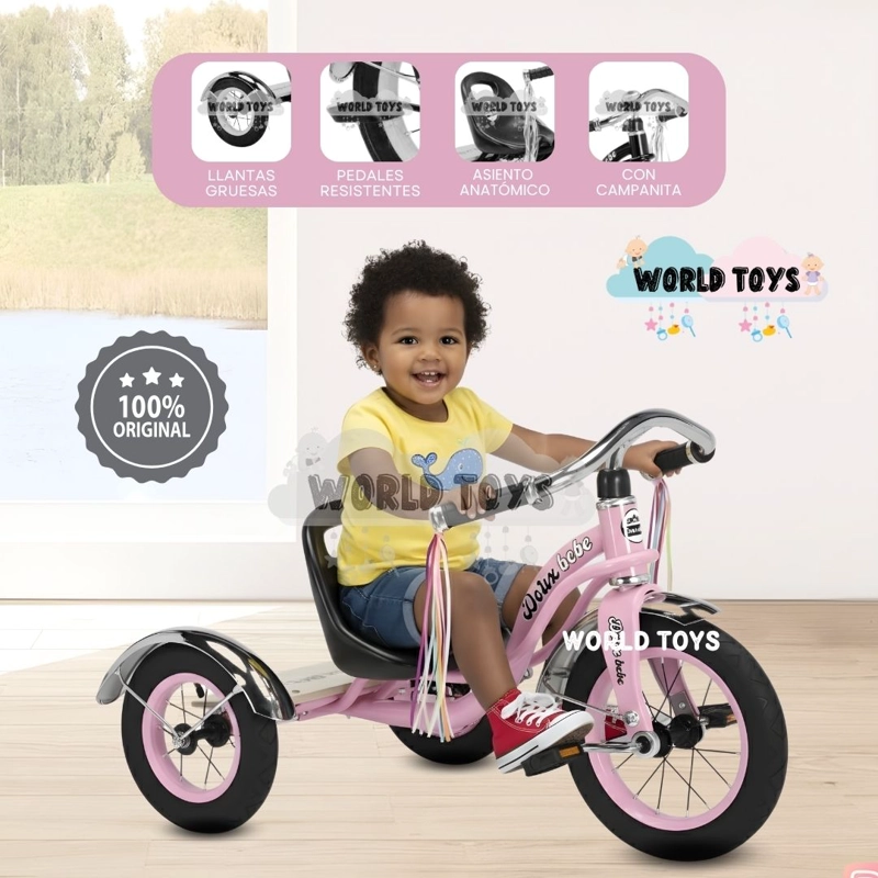 TRICICLO BABY CAKEPOP ROSA CHAVITO VINTAGE - 1