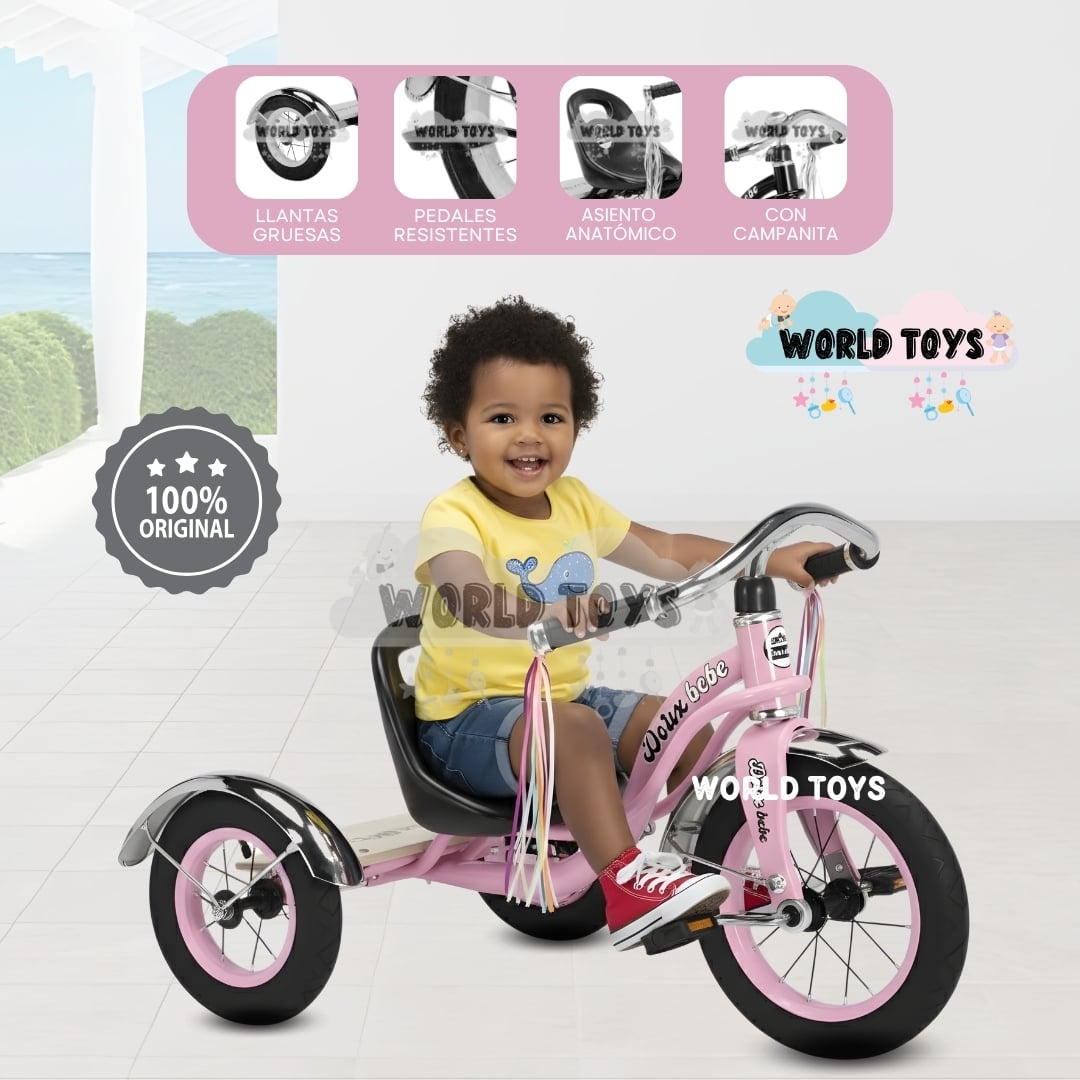 TRICICLO BABY CAKEPOP ROSA CHAVITO VINTAGE - 1