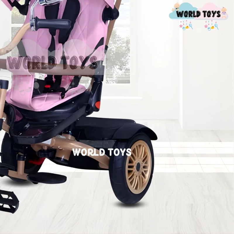 TRICICLO BABY TOYS WALK ROSA GUIADOR - 3