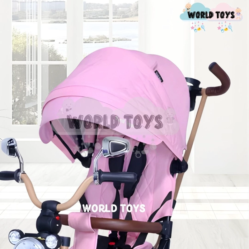 TRICICLO BABY TOYS WALK ROSA GUIADOR - 4