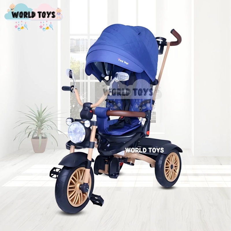 TRICICLO BABY TOYS WALK AZUL GUIADOR - 2