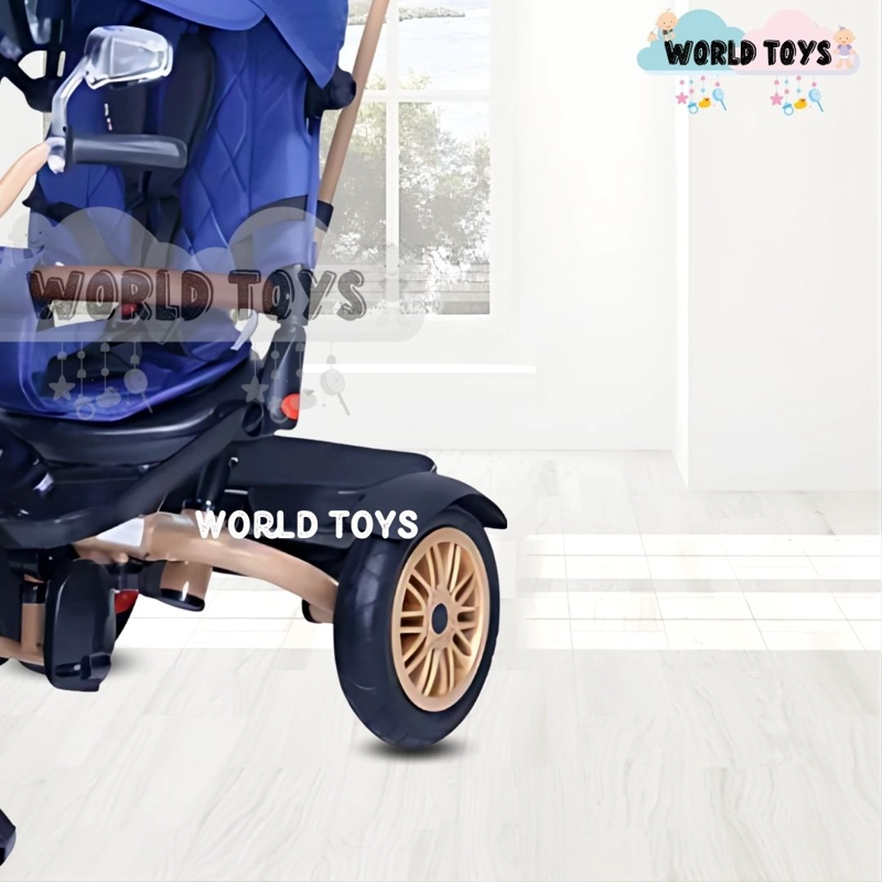 TRICICLO BABY TOYS WALK AZUL GUIADOR - 3
