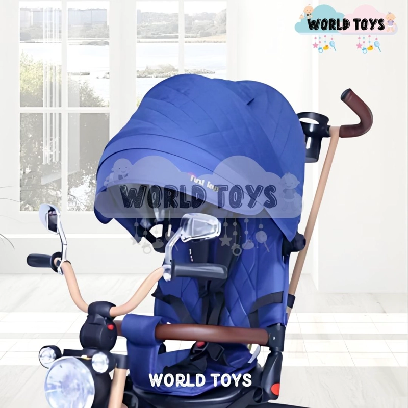 TRICICLO BABY TOYS WALK AZUL GUIADOR - 4